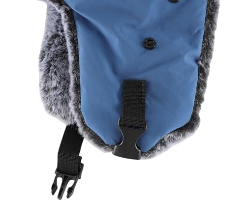 Connectyle Trapper Hat for Men Women Faux Fur Trooper Trapper Winter Hat with Ear Flaps Waterproof Ushanka Hunting Hats - color: Blue