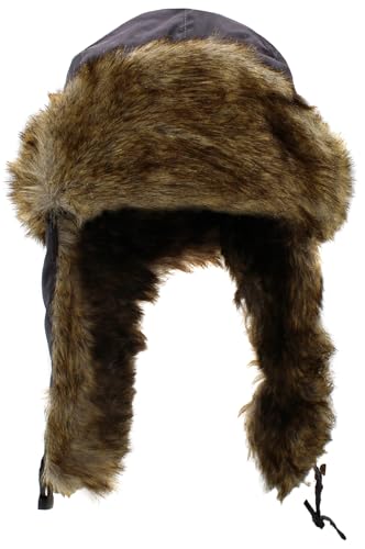 Wool Blend Aviator Trapper hat Trooper Ear Flaps Ushanka Eskimo Russian Warm Winter Cold… - color: Dark Gray Classic Solid