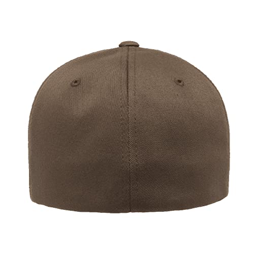 Flexfit 24-pk Wooly Combed Baseball Cap | Stretch Fitted (Brown,L/XL)