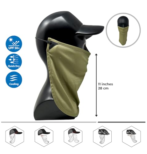 CoolNES - UV Sun Protection Neck Drape Adjustable Multifunctional 2 in 1 Face Covering for Outdoor Fishing - Unisex - color: Coolnes-neonlime