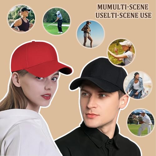 Adjustable Cotton Baseball Cap for Men Women - color: Red