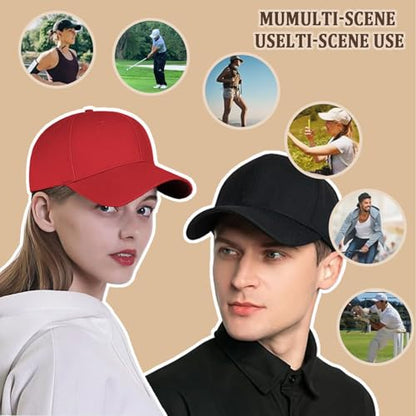 Adjustable Cotton Baseball Cap for Men Women - color: Red