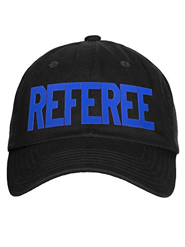 Classic Referee Hat Premium Cotton Low Profile Unstructured Adjustable Strapback - color: Black Royal