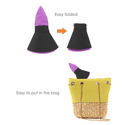IYEBRAO 2 Pack Womens Ponytail Sun Hat UV Protection Bucket Hats Foldable Wide Brim Summer Boonie Beach Cap Fishing Hiking… - color: Purple & Sky Blue