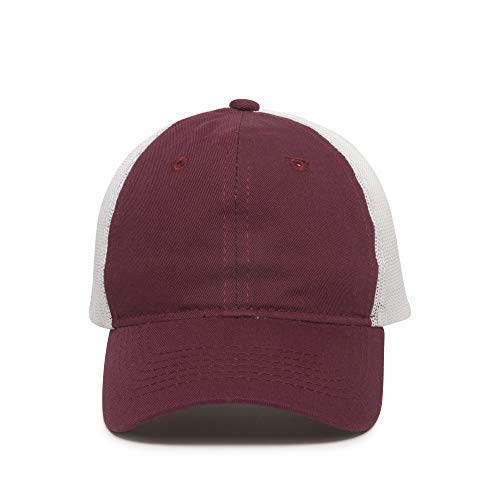 Outdoor Cap Garment Washed Meshback Cap - color: Burgundy/White