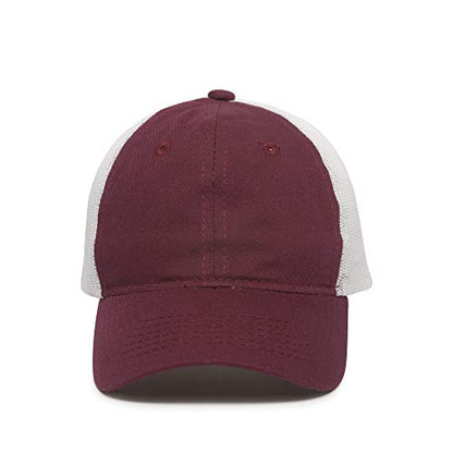 Outdoor Cap Garment Washed Meshback Cap - color: Burgundy/White