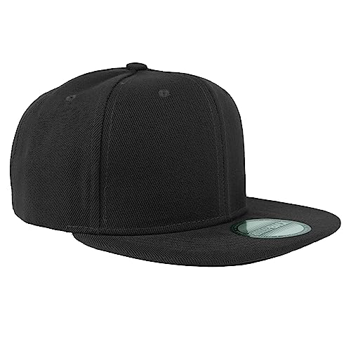 Gelante Plain Blank Flat Brim Adjustable Snapback Baseball Caps LOT 6 Pack - color: Black