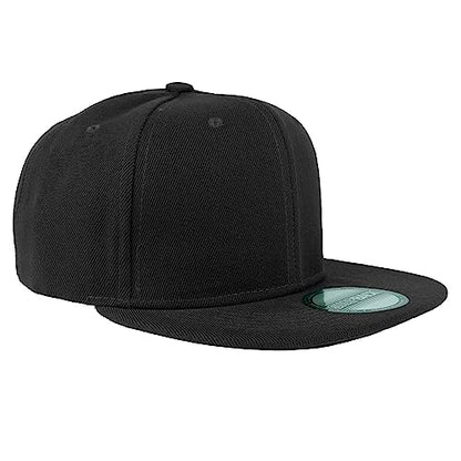 Gelante Plain Blank Flat Brim Adjustable Snapback Baseball Caps LOT 6 Pack - color: Black