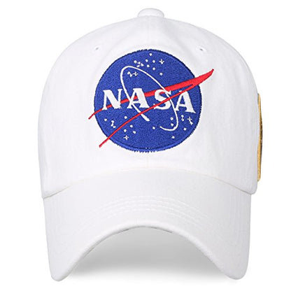 ililily NASA Meatball Logo Embroidery Baseball Cap Apollo 1 Patch Trucker Hat - color: White - Apollo 13, size: Medium