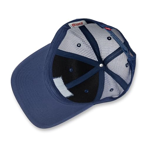 Levi's Men's Classic Style Logo Trucker Hat - Adjustable Lightweight - color: Navy 2-horse Logo