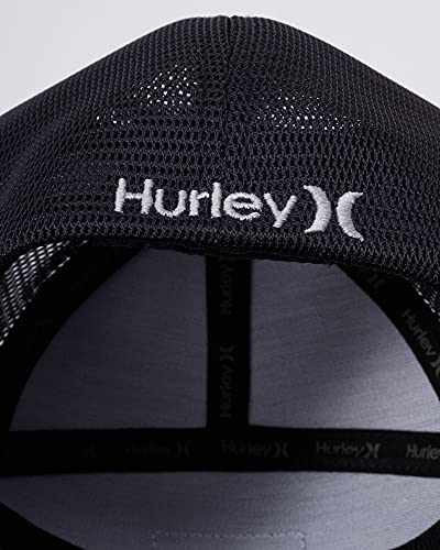 Hurley Men's Baseball Cap - Mission Curved Brim Fitted Trucker Hat - color: Black, size: Medium