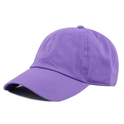 Cotton Baseball Cap Dad Hat – Washed Low Profile Adjustable Hat for Men Women Casual Outdoor Running Golf - color: Lavender