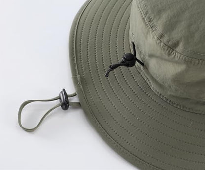 Connectyle Sun Hat for Men Women Outdoor UV Protection Safari Hat for Fishing Hiking Gardening Breathable Cowboy Hat UPF50 - color: Light Army Green