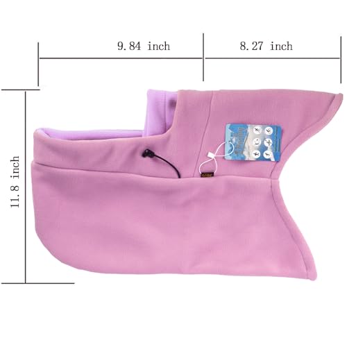 Warm Fleece Balaclava Ski Bike Full Face Mask Neck Warmer Winter Sports Cap - color: Pink+purple