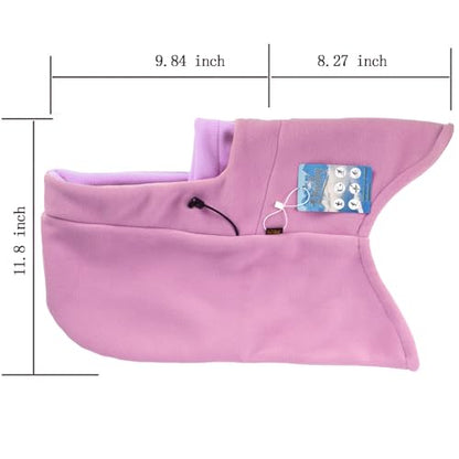 Warm Fleece Balaclava Ski Bike Full Face Mask Neck Warmer Winter Sports Cap - color: Pink+purple