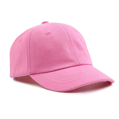 Peecabe Plain Toddler Baseball Hat Unisex Cotton Kids Trucker Hat Adjustable Baby Boys Sun Caps Girls Baseball Cap 1-5Y - color: Dark Pink, size: 2-4T