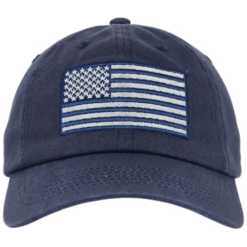 E BY ELIDAN USA Hat, Embroidered American Flag Baseball Cap for Men Women - color: Tonal Navy