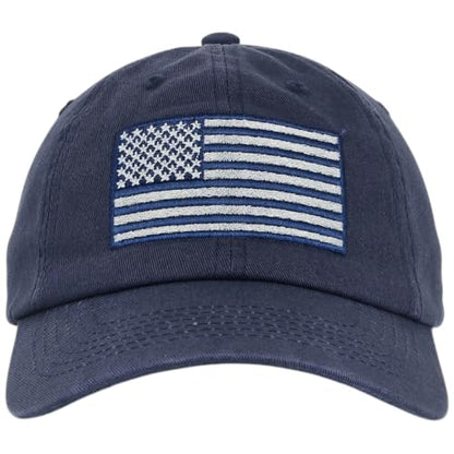 E BY ELIDAN USA Hat, Embroidered American Flag Baseball Cap for Men Women - color: Tonal Navy