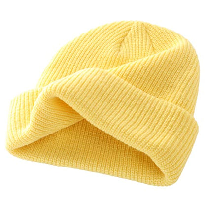 Connectyle Classic Double Layer Knit Beanie Hat Warm Thick Acrylic Winter Hats Daily Cuffed Beanies Watch Hat for Men Women - color: Light Yellow