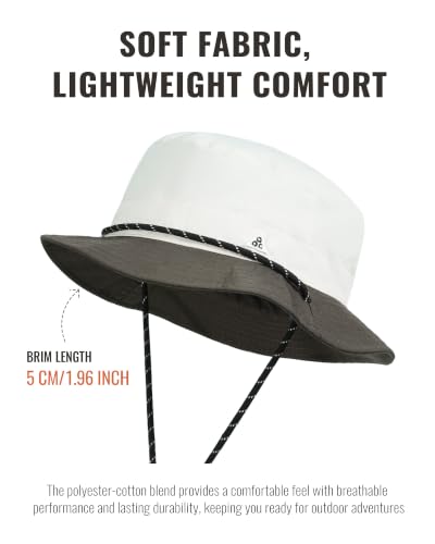 Clakllie Reversible Packable Boonie Fishing Hat UV Protection Sun Beach Hat - color: Bk2601-beigetaupe