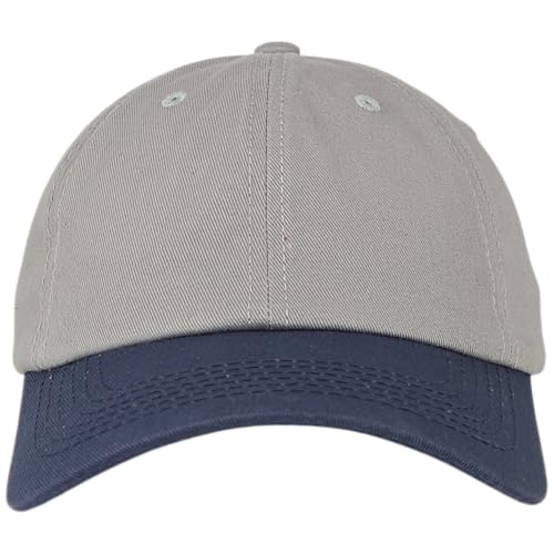E BY ELIDAN Two Tone Dad Hat, Low Profile Baseball Cap - color: Grey Navy