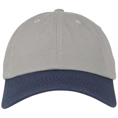 E BY ELIDAN Two Tone Dad Hat, Low Profile Baseball Cap - color: Grey Navy