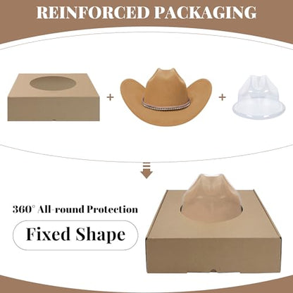 Cowboy Hats for Women and Men with Wide Brim Felt Western Hats for Cowgirls and Cowboys - color: Camel