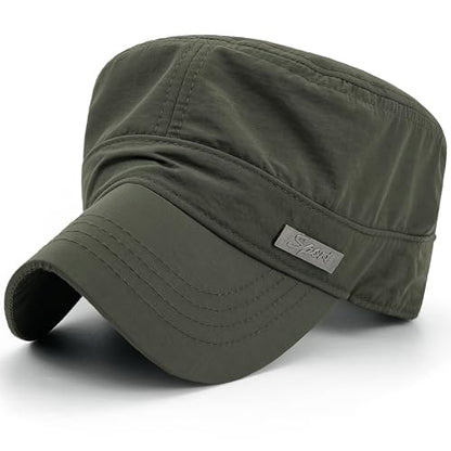 Water Resistant Military Hat Quick Dry Cadet Cap Army Flat Top - color: Green