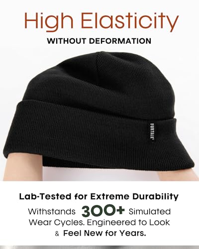 FURTALK Beanie Hat for Men Women Winter Hats for Women Men Soft Warm Unisex Cuffed Beanie Knitted Skull Cap - color: Aa-black