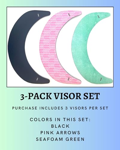 Visor ATTACHES to Sunglasses, EVA Foam, Unisex - color: Seafoam / Pink Arrows / Black Set
