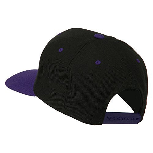 e4Hats.com LA Embroidered Snapback Cap - color: Black Purple