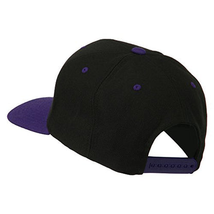 e4Hats.com LA Embroidered Snapback Cap - color: Black Purple