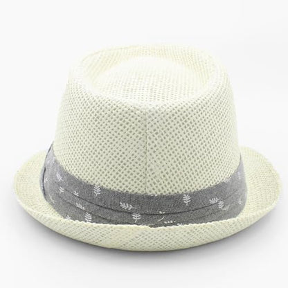 LIDHAY Straw Fedora Hat for Men Women |Short Brim Panama Sun Hat - color: White