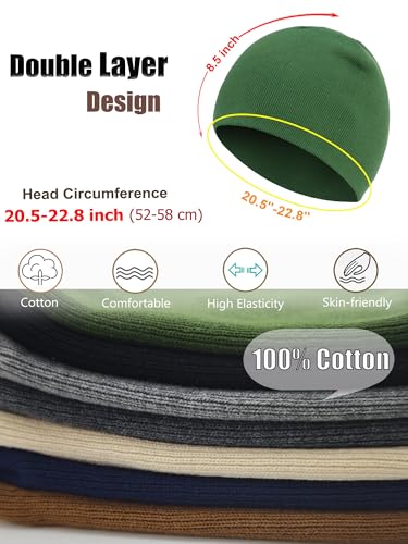 100% Cotton Beanie Hat for Men Women Cuffless Warm Winter Hats - color: 1pcs-turquoise Green
