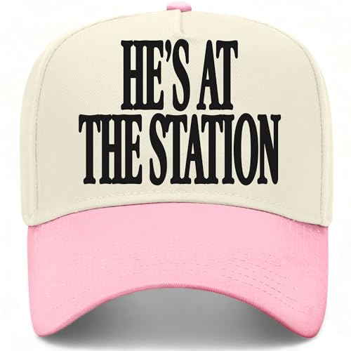 He's At The Station Hat - color: Pink/Natural