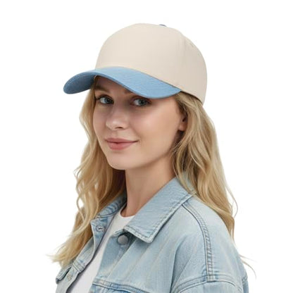 TOPTIE 5 Panel Trucker Hat Snapback Adjustable Cotton Sun Cap for Men - color: White