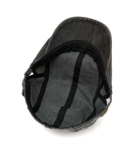 Cotton Newsboy Cap,Breathable Ivy Gatsby Cabbie Beret Hat for Men's Women Driving Hunting Golf - color: Distressed Denim Navy