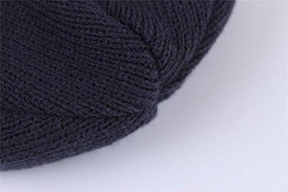 Connectyle Men's Knit Winter Hat with Ear Flaps Fleece Lined Beanie Warm Knitted Skull Cap Beanies Watch Hat - color: Navy