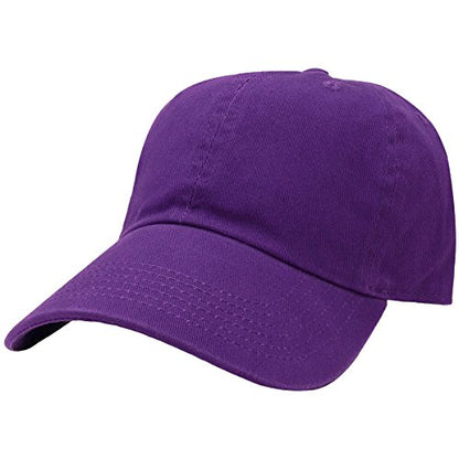 Falari Classic Baseball Cap Dad Hat 100% Cotton Soft Adjustable Size - color: Dark Purple