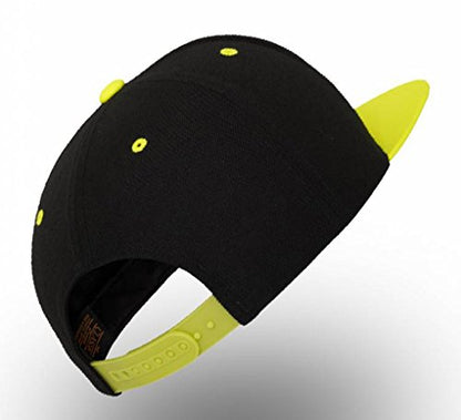 Custom Hat. 6089 Classic Snapback. Embroidered. Place Your Own Text/Logo - color: Black/Neon Green