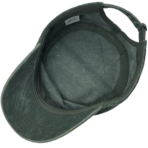 Loneshark Washed Cotton Military Hat Cadet Cap Army Flat Top Basic Everyday - color: Olive, size: X-Large-XX-Large