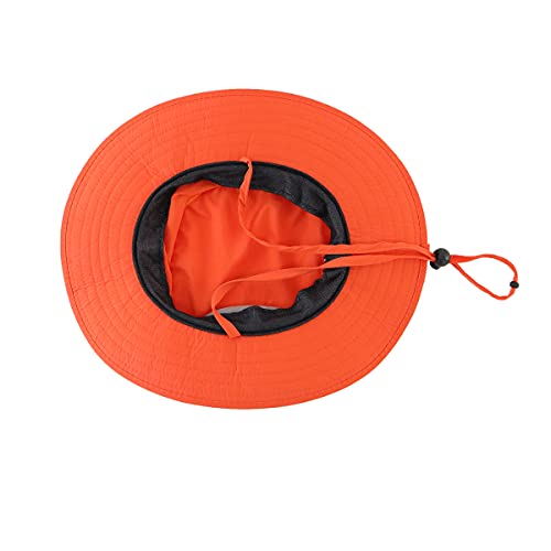 Kids Sun Protection Hat Quick Dry Adjustable Wide Brim Bucket Hat for Boys Girls Summer Fishing Hiking - color: Orange