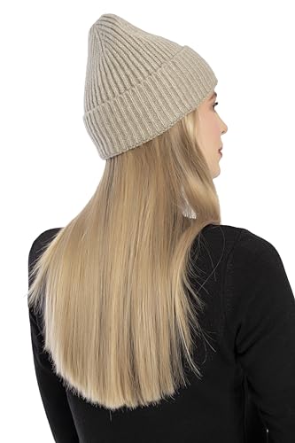 Seamless Beanie Cap, Acrylic Unisex Winter Beanie - color: Khaki