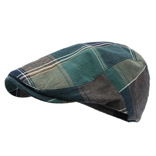2 Pack Mens Newsboy Flat Cap Plaid Ivy Gatsby Cabbie Driving Golf Hat Beret - color: 2 Pcs Set F