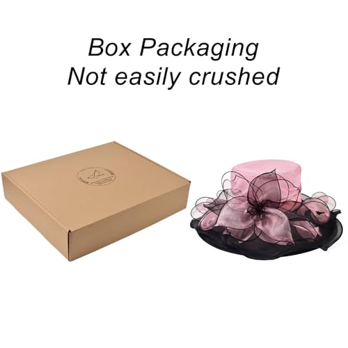 2026 Derby Hats for Women Ladies, Classy Organza Sun Hat, Church Tea Party Wedding Kentucky Fascinator Hat - color: J-2462-pink Black