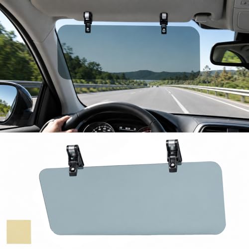 Polarized Sun Visor Extender for Car, Universal Clip-On Anti-Glare Car Sunshade, Auto Windshield Sun Blocker with Double Clip, Day Night Driving UV Protection Eye Visor Extension for Cars SUVs Trucks - color: 1pack