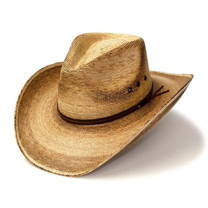 Western Express Palm Straw Cowboy Hat - Pinch Front Style with Distressed & Burnt Finish | Cowboy Hats for Men and Women