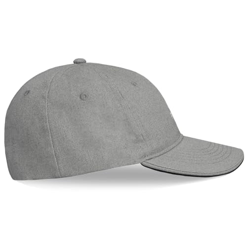 Headsweats Dad Hat – Men's Embroidered Twill Baseball Cap, Adjustable Strapback, Lightweight, Breathable - color: Light Grey/Dog