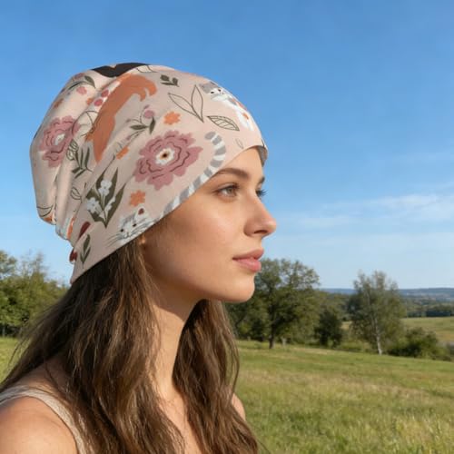 Unisex Stretch Knit Beanie Hat - color: Cute Tabby Cat