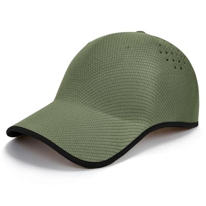 ZOORON Uncrushable Baseball Cap, Seamless Hats with Breathable Air Holes - color: Olive Green